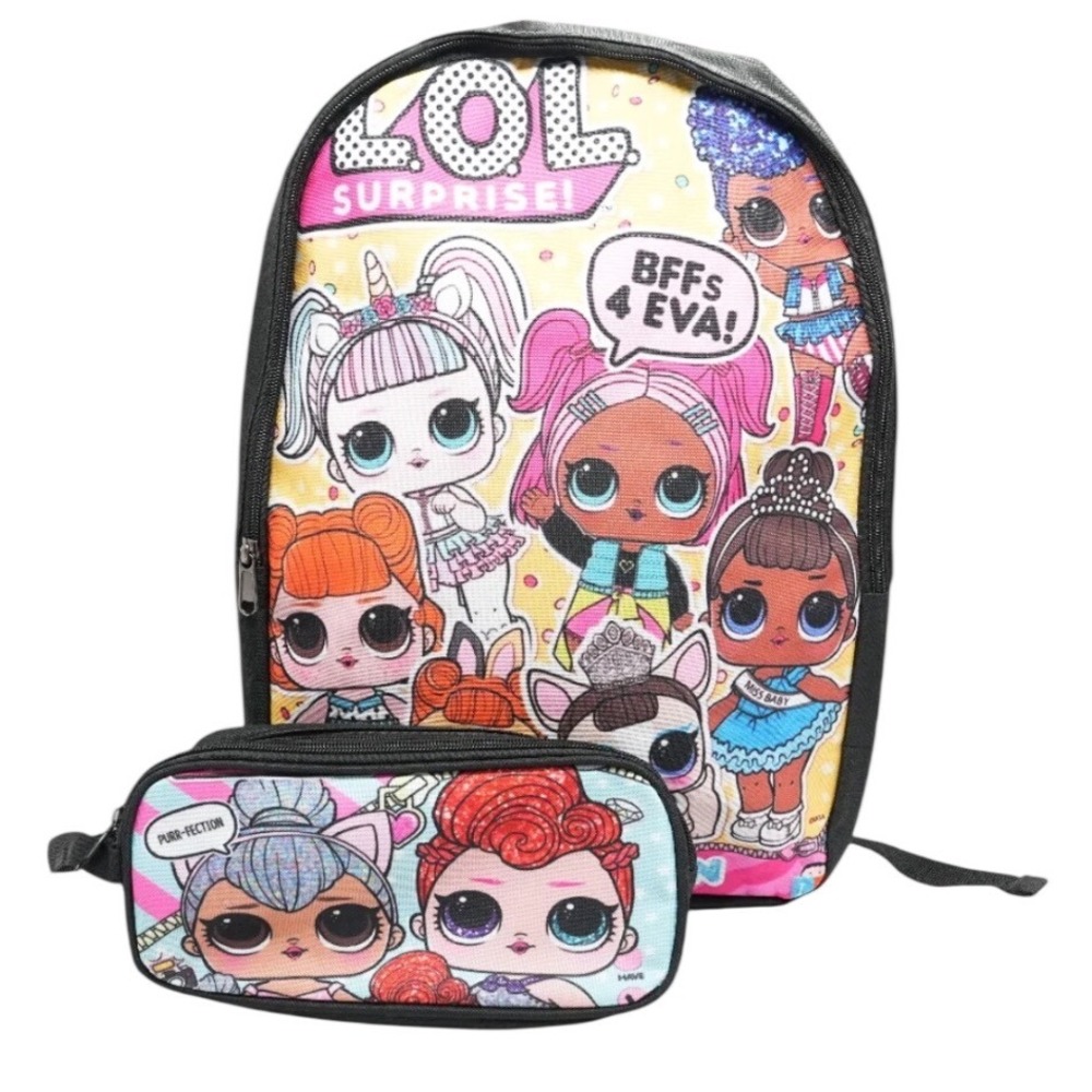 LOL Surprise Backpack Set Girls One Size Multicolor Graphic Bookbag